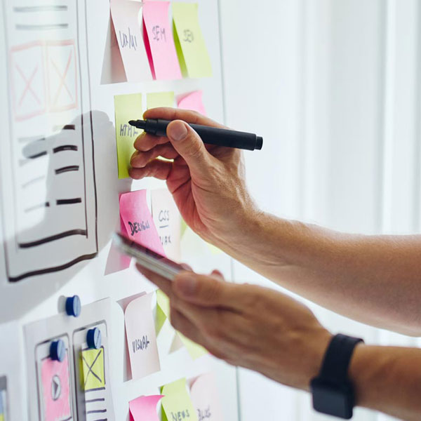 organizing website content on whiteboard